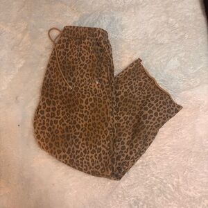 PINK Victoria's Secret Brown Leopard Joggers